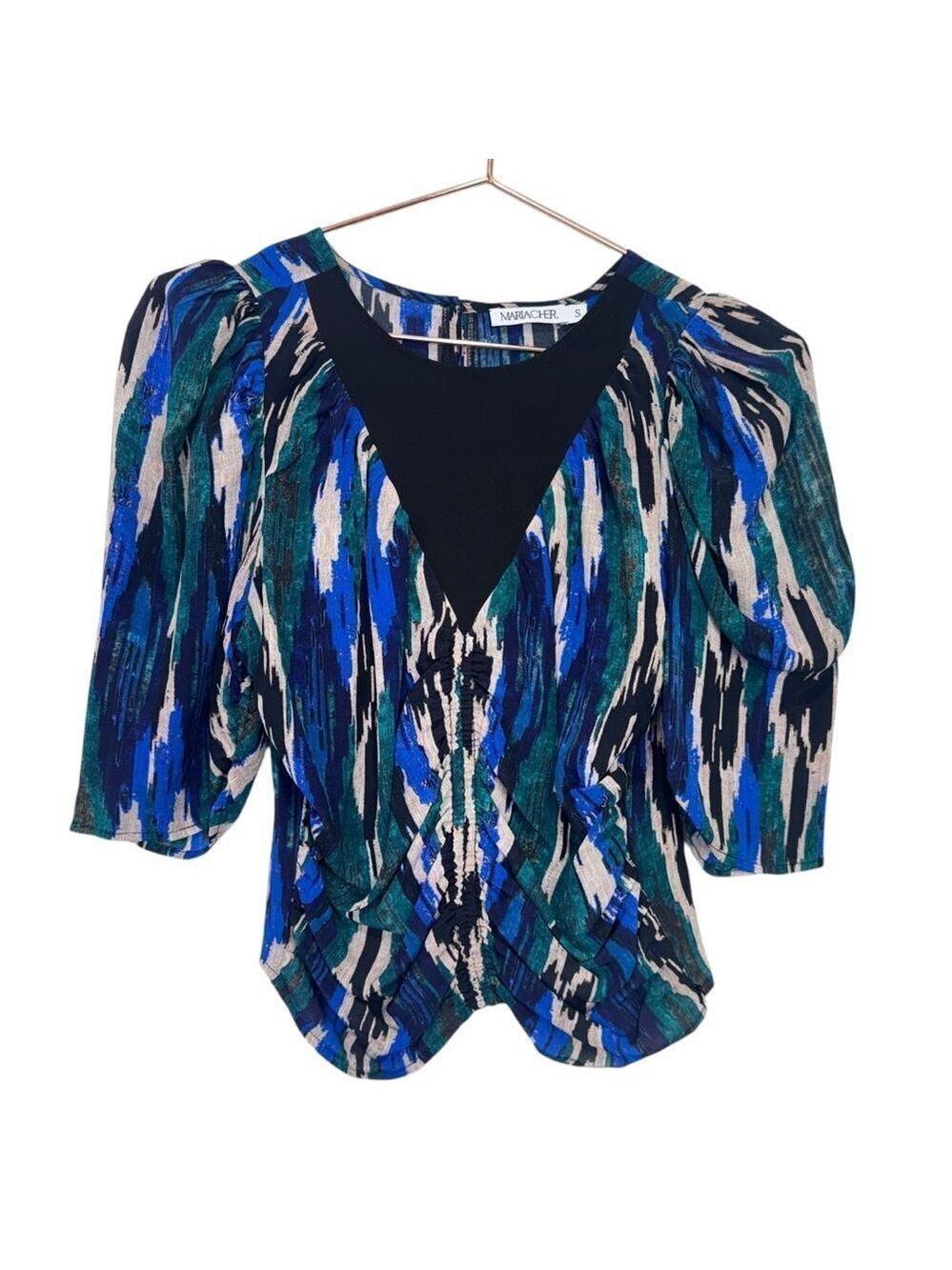 NEW Maria Cher Noia Abstract Silk Blouse Size Small